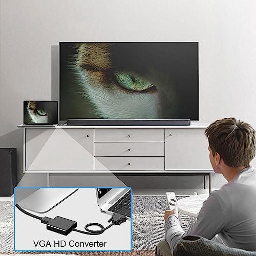 Conversor VGA para HD para Monitor, Adaptador VGA para HD 1080P, Conector VGA para HD portátil para