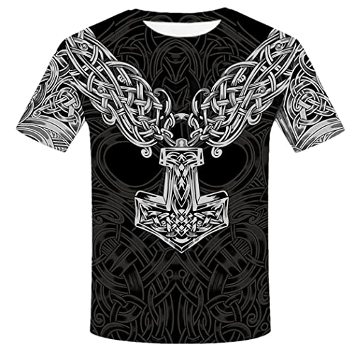 T-shirt viking homme 3D Harajuku, une idée cadeau originale pour passionné de mythologie