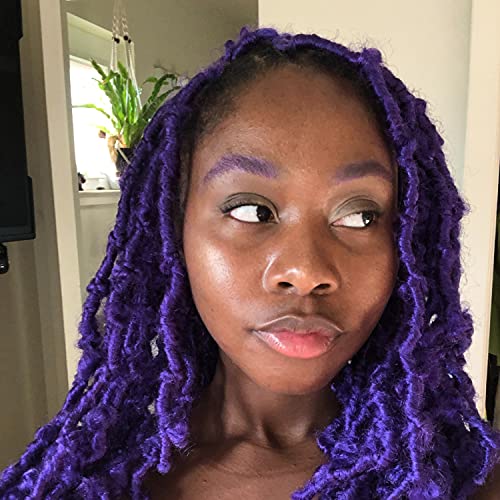 6 Packs Butterfly Locs Crochet Hair 12 Inch Short Bob Distressed Locs Crochet Braids Pre Looped Faux Locs Crochet Hair for Women Pre twisted Synthetic Braiding Hair Extensions (#Purple)