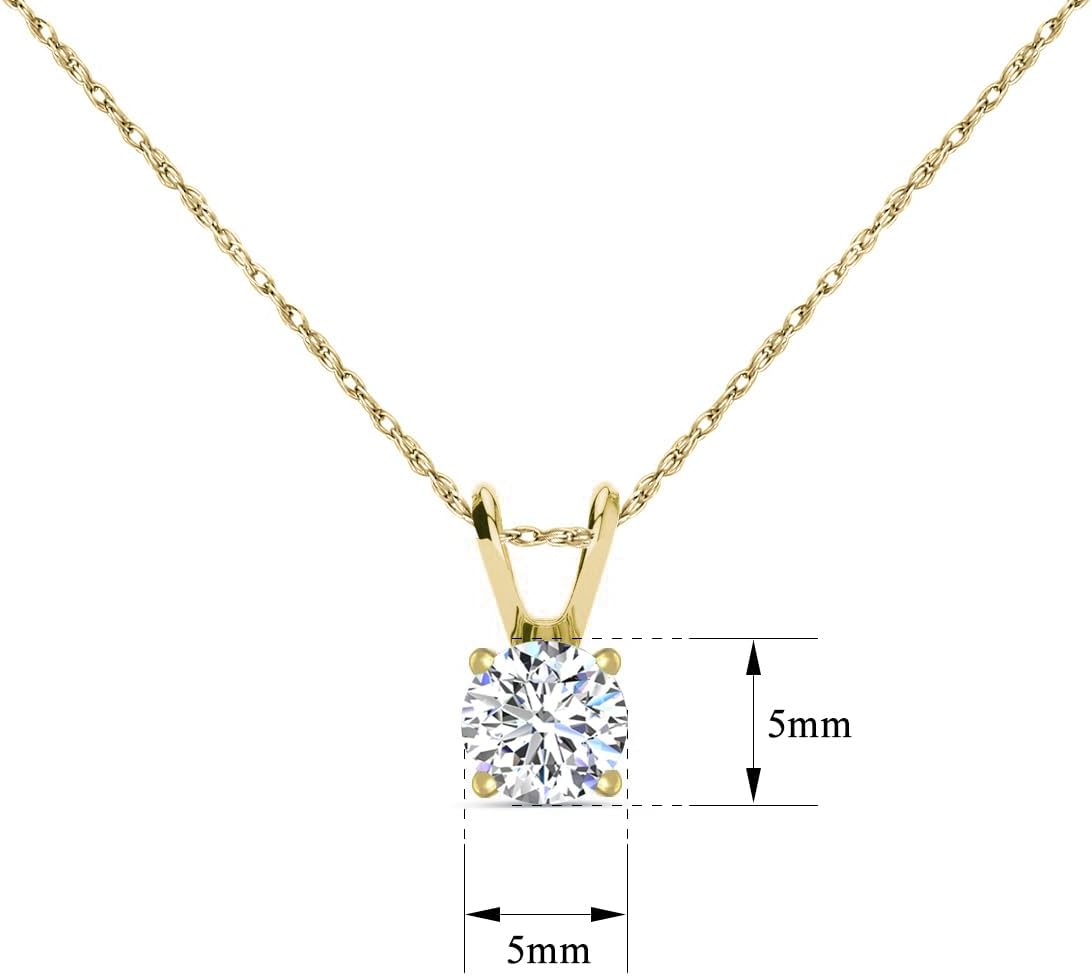 SuperJeweler Lab Grown Diamond Necklace for Women in Real White or Yellow Gold w/Free 18" Silver Chain | Diamond Solitaire Necklace Available in All Carat Weights | Sustainable, Conflict-Free Jewelry