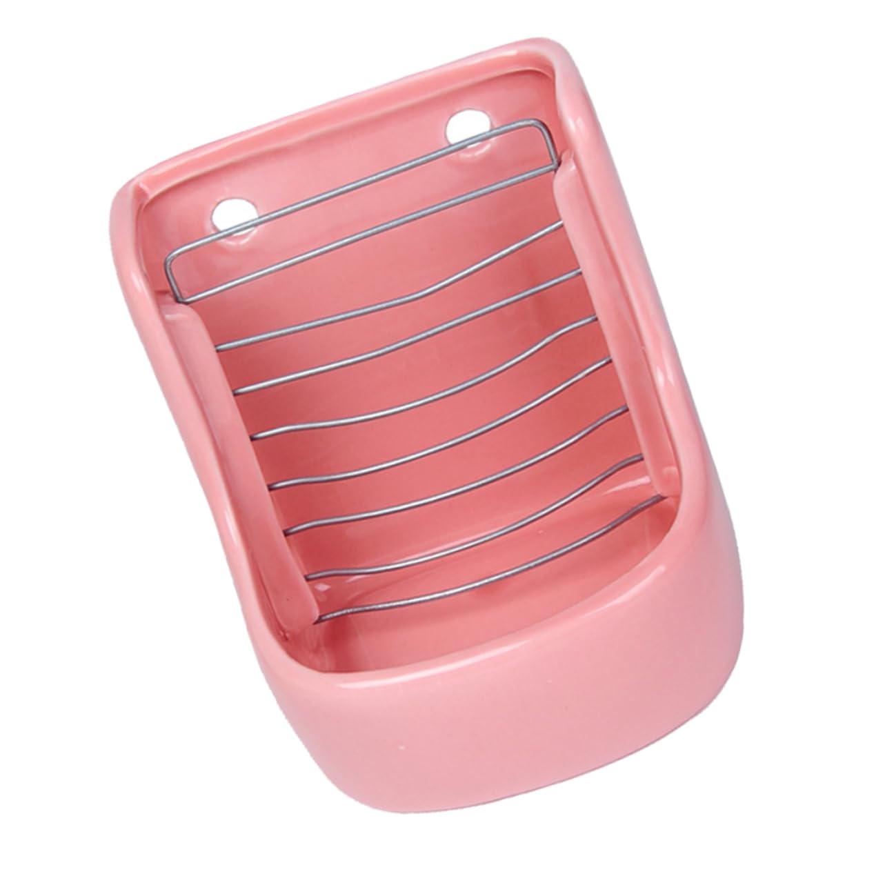 COLLBATH 1pièce Râtelier à Herbe Et Bol Alimentaire Céramique pour Rongeurs Support Suspendu Pratique pour Et Chinchillas Rose