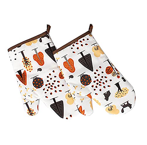 DSKK Gants de Four, Gants de Cuisine, Gants épaissis résistants à la Chaleur, Les Gants de Cuisson conviennent pour la Cuisine Micro-Ondes, Four, Barbecue (1 Paire) (1#) Cover