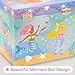 Jewelkeeper - Musical Jewellery Box for Girls with 2 Storage Drawers, Rainbow Mermaid and Gold Leaf - Melody Sobre las Olas Olas