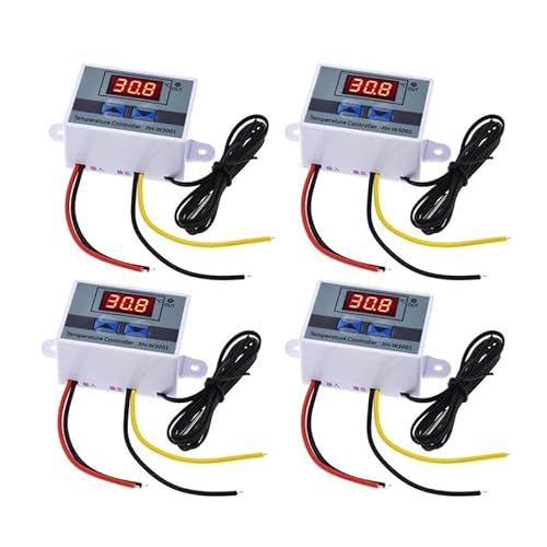 4PCS XH-W3001 Digital Temperature Controller Display Thermostat Switch with Thermistor Sensors Temperature Probe (24V)