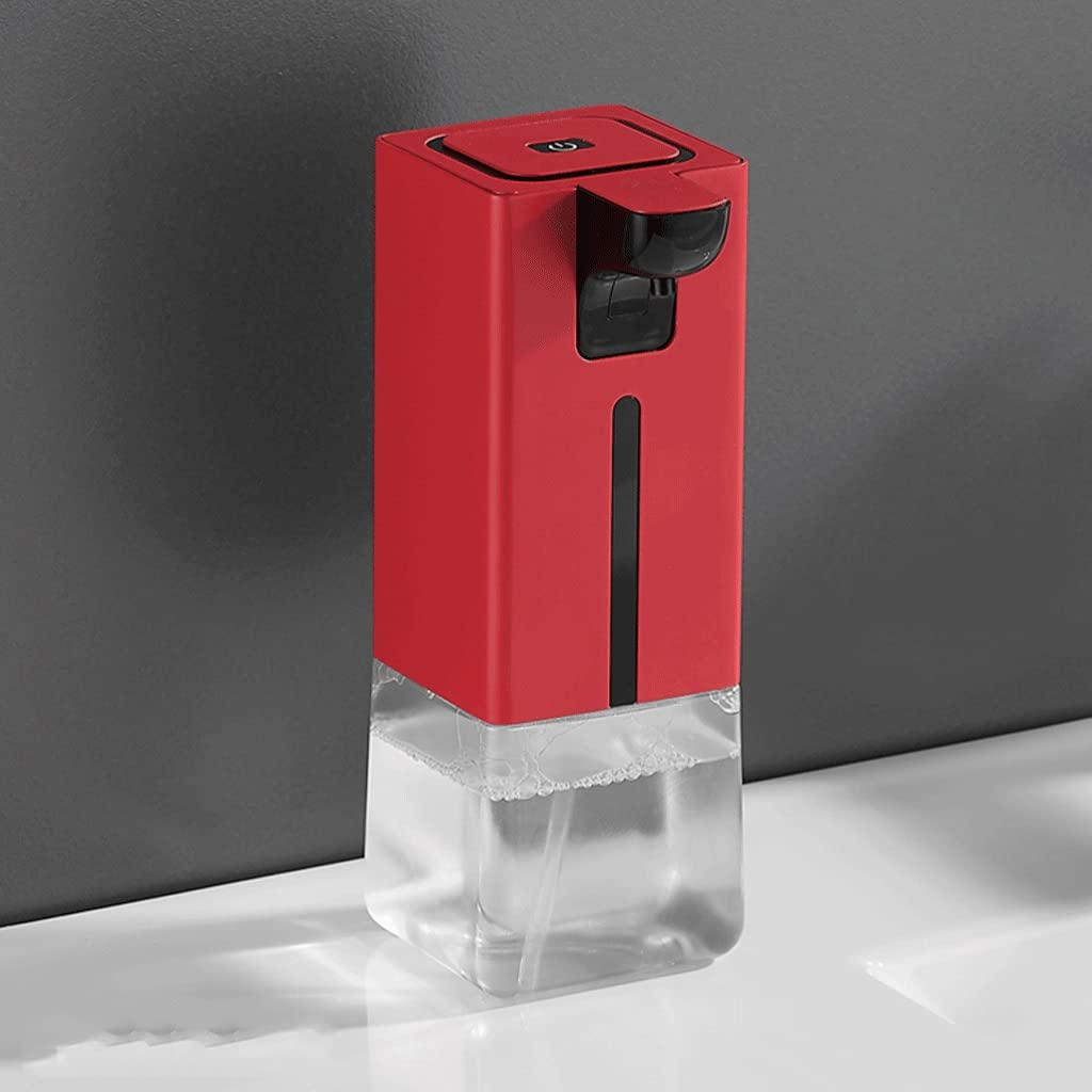 QHLOM Automatic Soap Dispenser Large Capacity 280ml /9.4oz Soap Pump Bathroom And Kitchen Touchless Hand Sanitizer Dispenser (Color : Red)