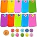 20 Pack Paper Party Favor Bags, Colorful Wrapped Kraft Bags with 20 stickers Candy Treat Bags Gift Bags Bulk for Kids Birthdays, Wedding, Baby Showers, DIY Crafts, Christmas, Easter (13x8x24cm)