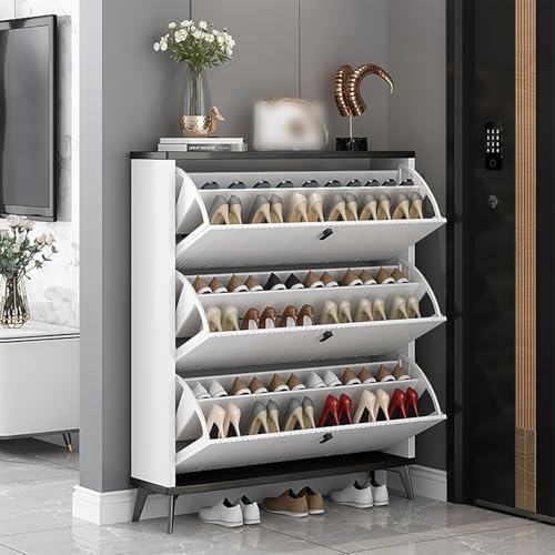 Meuble à chaussures blanc autoportant au design épuré en rotin