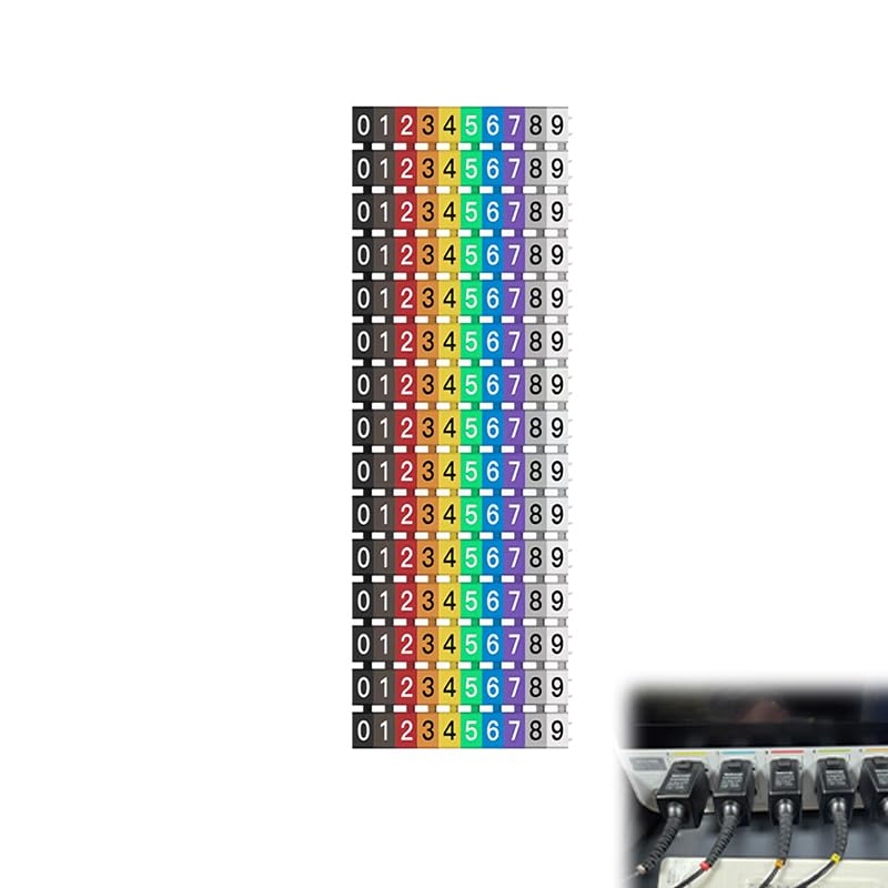 Numero Di Filo 1.5mm² 150pcs Tubi Numerati Colorati Numero Per Filo Elettrico Per Cavi Etichette Cavo Elettrico Autoadesive Cinghie Per Cavi Elettrici Per Cavi Elettrici