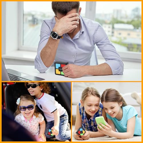 YBFBSJK Elektronisches Memory-Spiel Tragbares Knobelspiele ab 6-10 Gedächtnistrainingsspiel Interaktionsspielzeug mit Lichtern und Geräuschen Gehirn-Gedächtnis-Training