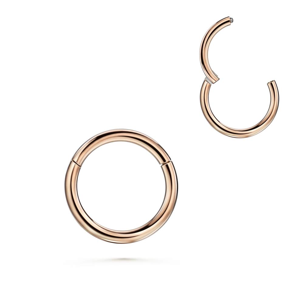 JOFUKIN 316L Surgical Steel Hinged Clicker Segment Septum, Lip Nose Hoop Ring, Helix Daith Cartilage Tragus Ring Body Piercing Jewelry Earring for Women Men — view 9
