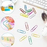 Hongtellor Coloured Paper Clips,100 PCS Paper Clips,Coloured Metal Paper Clip,Paper Clip Clamps Document with Box for Office School Stationery Document (28mm) - Image 5