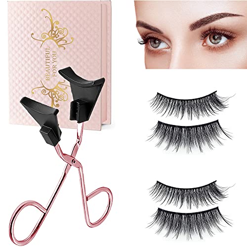 Magnetic Eyelashes, Glue-free Magnetic Eyelashes Clip with 2 Pairs Soft Magnetic False Eyelashes - Natural Looking