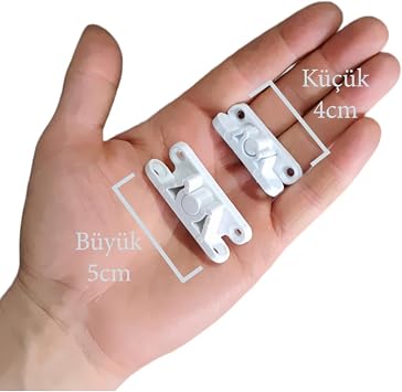 Pvc Kapı Pencere Sineklik Beyaz Plastik Çıt Çıt Kilit Menteşe Küçük Boy 4Cm - 10 Adet, 01505101101101