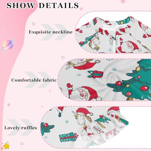 Image of Girls One Piece Swimsuits Long Sleeve Rash Guard Bathing Suit Rash Guard Quick Dry UPF 50+ Swimwear for Kids 3-12