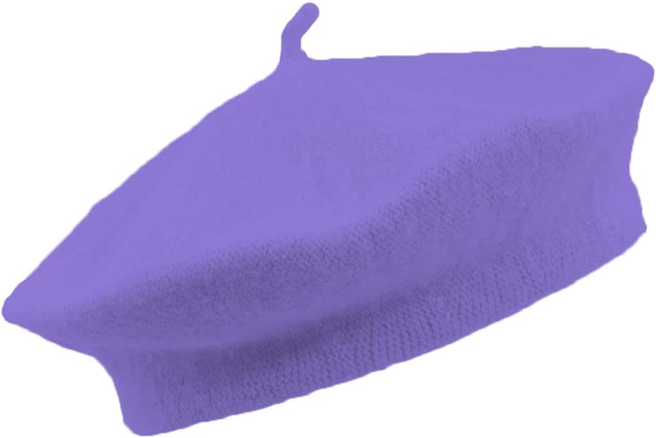 11" Purple Wool Blend French Artist Beret Cap