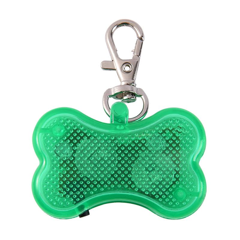 Dog Collar Light,Bone Shape Colorful Clip-On Pet Lights for Collars,Cat Dog Collar Lights Led for the Dark,Waterproof Safety Puppy Light for Night Walking with 3 Flashing Modes (green)