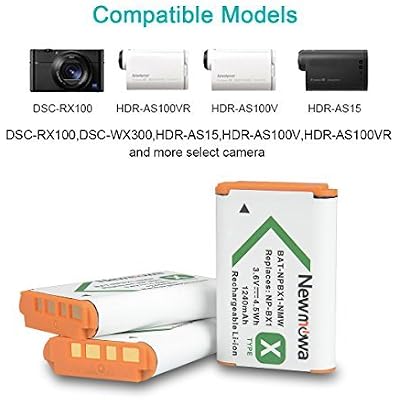 NP-BX1 Newmowa Replacement Battery (3-Pack) and 3-Channel USB Charger Set for Sony NP-BX1 and Sony DSC-RX100,DSC-RX100 II,DSC-RX100M II,DSC-RX100 III,DSC-RX100 IV,DSC-RX100 V/VII,ZV-1,ZV-1 II,ZV-1F