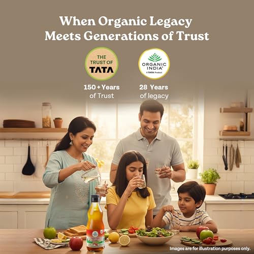 Image of Organic India Apple Cider Vinegar with Mother of Vinegar, 500ml | Raw and Unfiltered ACV | Lab tested on 250+ Parameters | Made from Spanish Apples | Imported from Spain