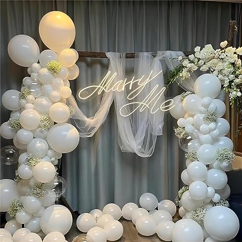 Image of 150pcs White Balloons Different Sizes Pack, 18 12 10 5 Inch Party Balloon Garland Arch Kit Birthday Baby Shower Anniversary Wedding Party Decorations(With 2 Ribbons)