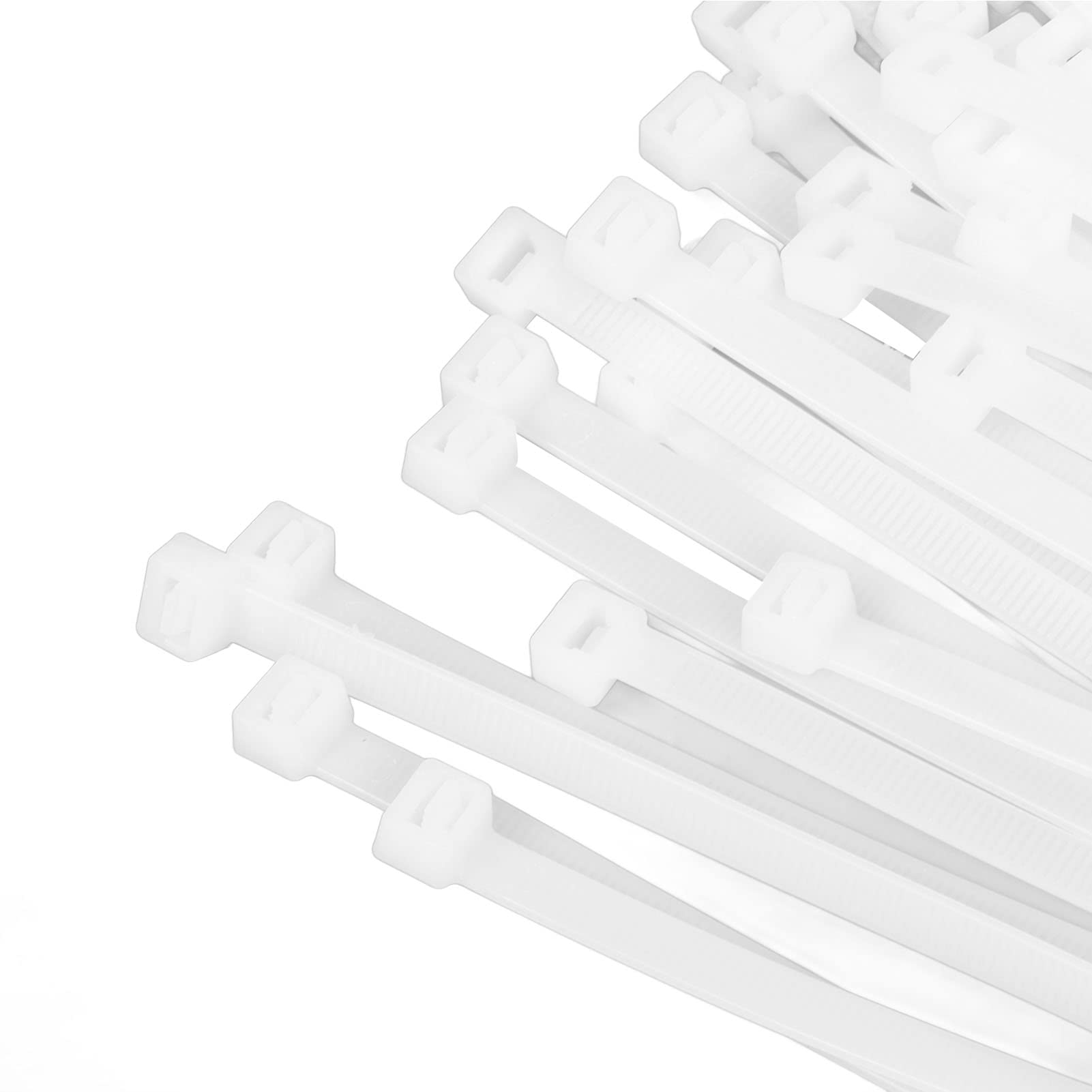 Fascette, Fascette Fermacavi 250lbs Resistenza Alla Trazione 100 Pezzi Allargate Resistente Ai Raggi UV Bianco per la Casa per Interni (650 mm)