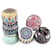 Candle Tin Jars 6pcs Candle Making Containers Round Shape Storage Box Party Favors Vintage Printed Coffee Tea Cans DIY Candle Wax Holder Jewelry Box Home Decorations Box