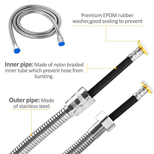 XYCING Handheld Showerhead with Mineral Stone Beads Filter and Stop Button, High Pressure Shower Head with PP Cotton Filter Refills, Upgraded 59 inch Hose and Bracket - 4 Modes Shower Spray