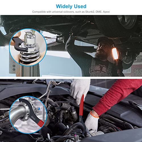 Ocasar Coilover Wrench Spanner, 4Pcs Non-Slip Spanner Wrench Set, Professional Universal Rubber Handle Wrench Spanner Tool For Floor Heating Pipes And Cars Walnut #TOP5