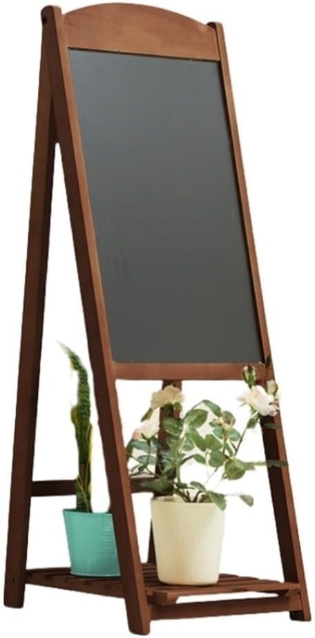 Flower Stand, Wooden Display Stand, Floor Plant Rack, Flower Rack with Chalkboard Easel, Modern Decorative Plant Stand for Garden, Coffee Shops(17.7 * 16.5 * 45.3in)