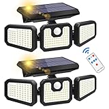Solar Motion Lights Outdoor, 210 LED 2500LM Motion Sensor Outdoor Lights with Remote Control, 3...