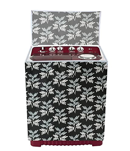 Image of Woah Washing Semi Automatic Washing Machine Cover Suitable for 5 Kg to 8 Kg Black Leaf