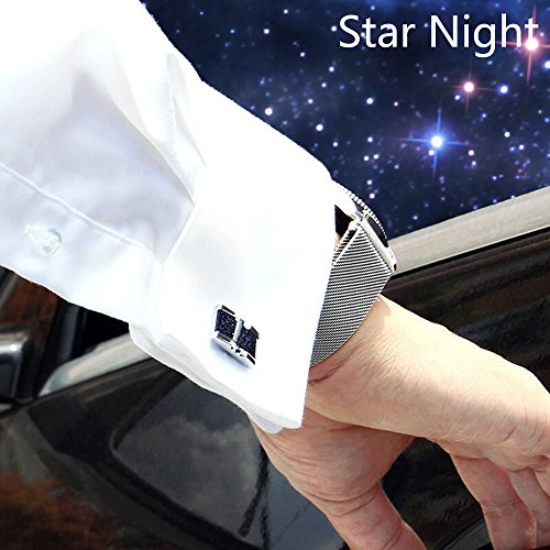 Set de Mancuernillas y Sujetacorbatín Estilo Cielo Estrellado miniatura 4