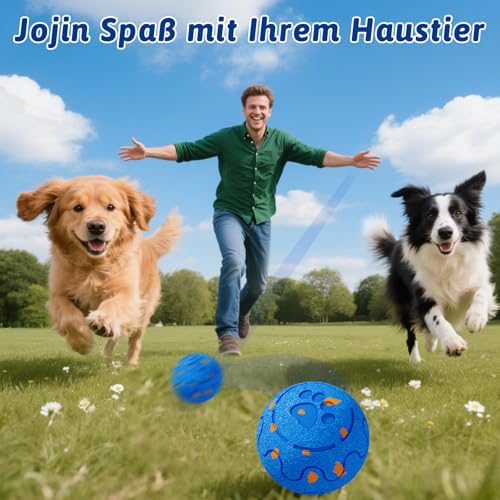 Interaktiver Spielball für Hunde, Hundespielzeug Ball, Intelligenter Selbstbewegender Hundeball, Hundeball Unzerstörbar, Self Moving Dog Ball, Hundespielzeug Elektrisch, für Mittlere Große Hunde(Blau