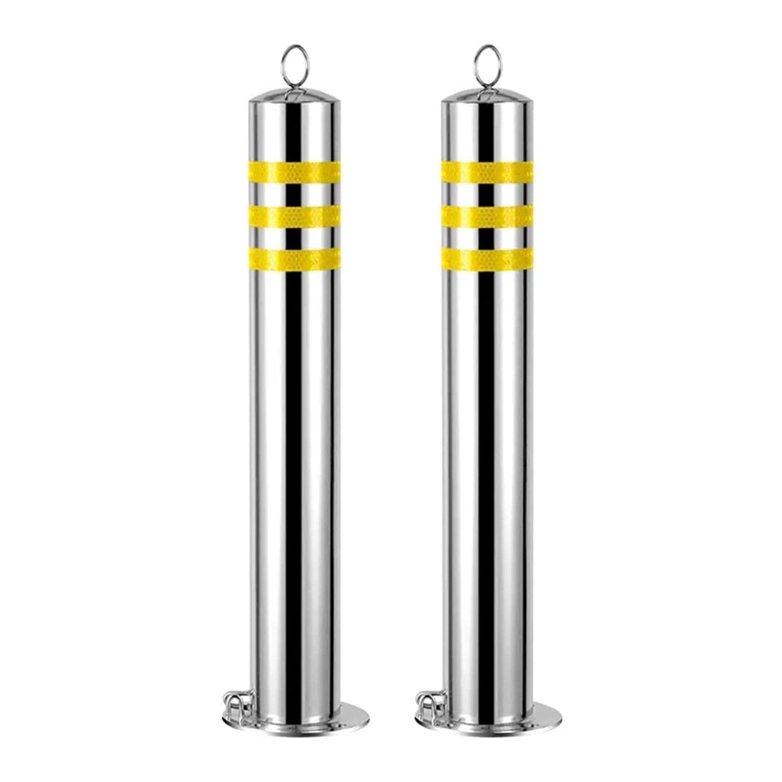 Generico Dissuasori di Sicurezza Rimovibili in Acciaio Inox - 2 Pezzi, 60 cm, Pali di bloccaggio anticollisione per parcheggio, vialetti, Garage e Aree di sosta.
