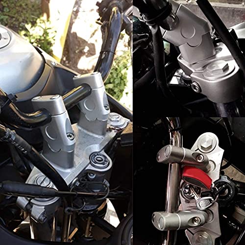 Aramox Rehausse de guidon, moto universelle pour guidon de guidon de moto de 22 mm Adaptateur de fixation arrière pour guidon (,chrome) - Image 5