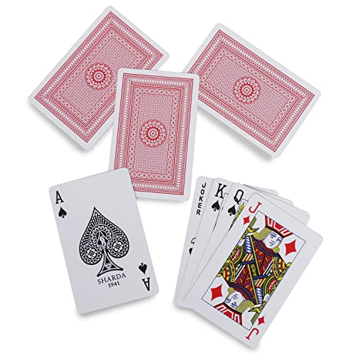 Image of Creneau Brazil Bridge Premium Plastic Playing Cards- Red & Black Design for Adult (Set Of 2)|