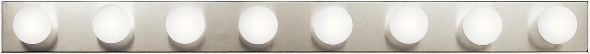 Kichler Linear 48" Bathroom Vanity Light Fixture, 8-Light Modern Brushed Nickel Bath Bar for Bathroom Lighting over Mirror, Transitional Style 48" x 4.25" x 2", 628NI