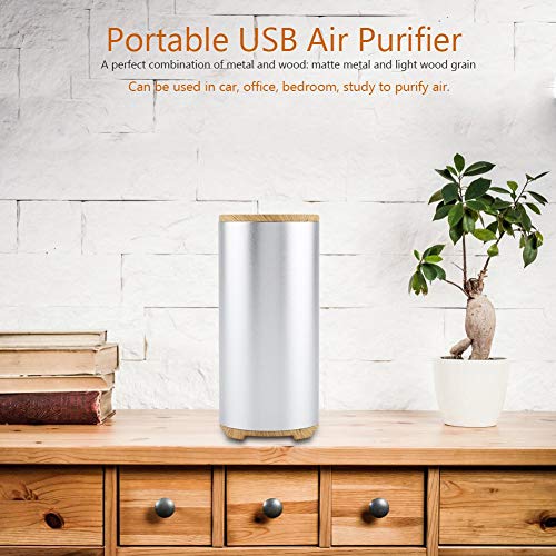 Zoternen Purificador de Aire USB, purificador de Aire portátil con función de ozono, purificador de Aire Elegante para Coche, Oficina, Dormitorio, Estudio
