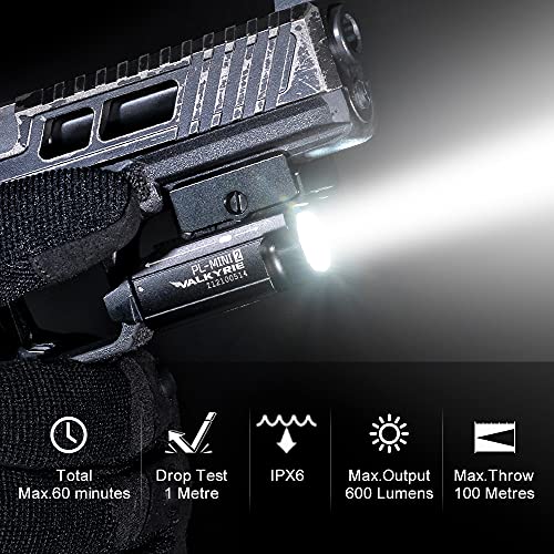 Olight Pl-Mini 2 Valkyrie 600 Lumens Magnetic Usb Rechargeable Compact Weaponlight With Adjustable Rail, High Performance Cw Led Tactical Flashlight With Built-In Battery #TOP1