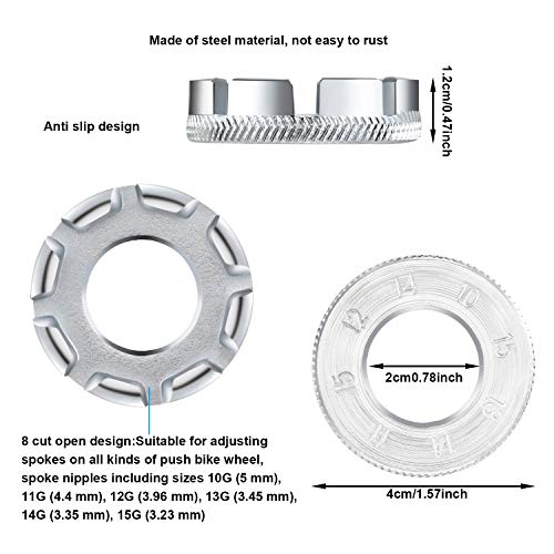 image for Mudder 5 Pieces Spoke Tool Kit Includes 8 Cut Open Bicycle Spoke Wrenc