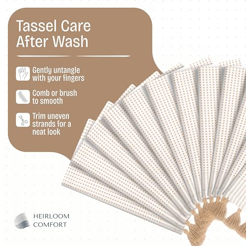 Beige Decorative Dotted Kitchen Towels 40x66 cm, 5 Pack, Soft, 100% Cotton, Absorbent & Fast-Drying Dish Towels with Tassels, Ideal for Cleaning, Drying Dishes, and Daily Use - Image 4