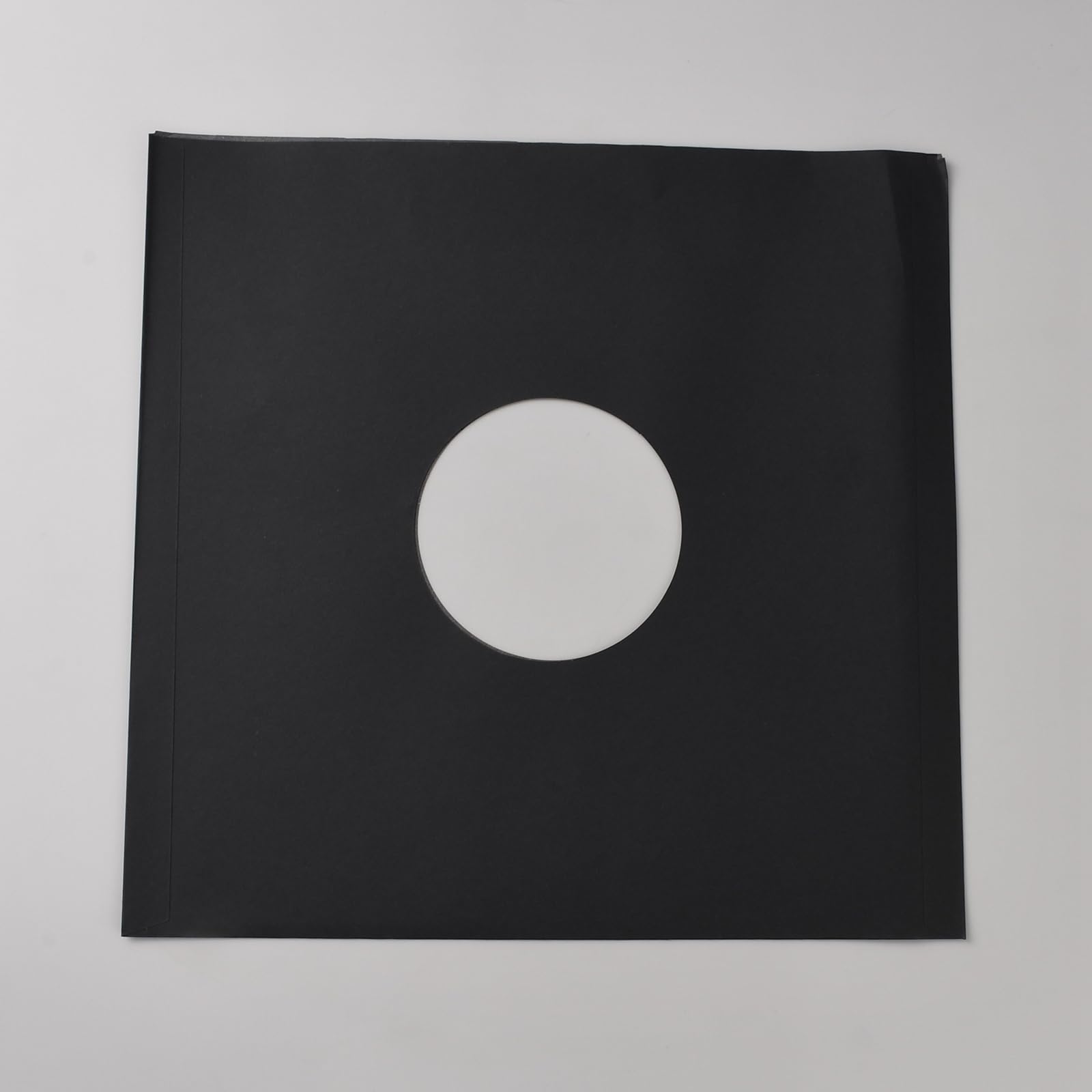 FINGERINSPIRE - Lote de 20 bolsas de vinilo de papel con ventana redonda, 30 cm, color negro, bolsas de almacenamiento, vinilo cuadradas, bolsas de papel, papel, bolsa de almacenamiento, para