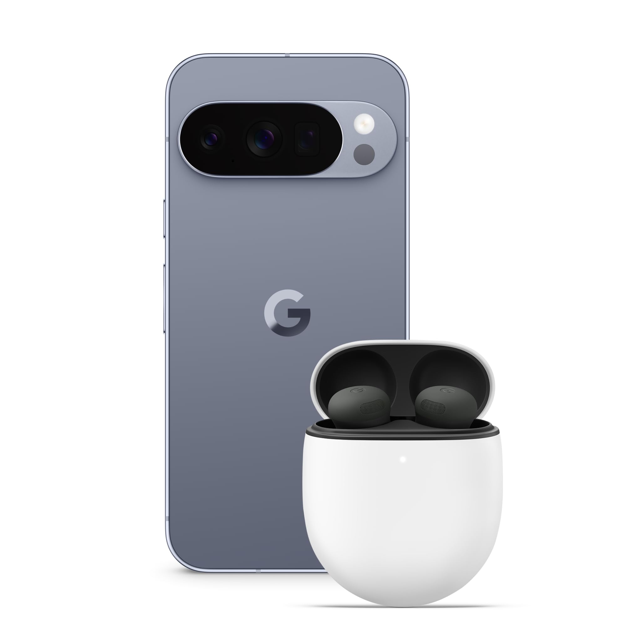 Google Pixel 10 Pro - Smartphone Android sbloccato con Gemini, sistema a tripla fotocamera posteriore, autonomia di oltre 24 ore e display Super Actua da 6,3" - Grigio argento, 128GB+Pixel Buds Pro 2