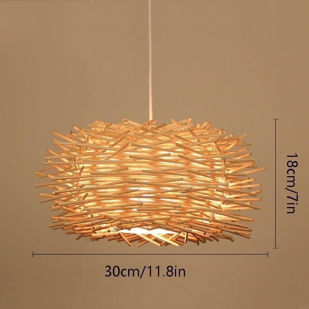 Tessitura del lampadario Arte Uccello Nido Nido Paralume Vimini a Sospensione a Sospensione a Sospensione fluidi per la Fattoria Decorativa impianti di Illuminazione per Cucina Soggiorno Sala da