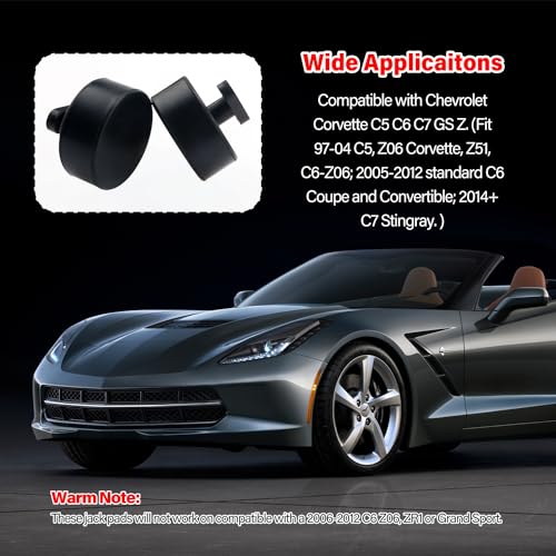 YIXISI 4 Stücke Auto Wagenheber Gummiauflage, Rubber Jacking Lift Pad, Wagenheber Pads, Kompatibel mit Corvette Hoist Jack Points C5 C6 C7 Z06
