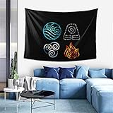 Avatar Last Airbender Element Tapestry Wall Hanging Anime Tapestries Wall Tapestry Wall Art Home...