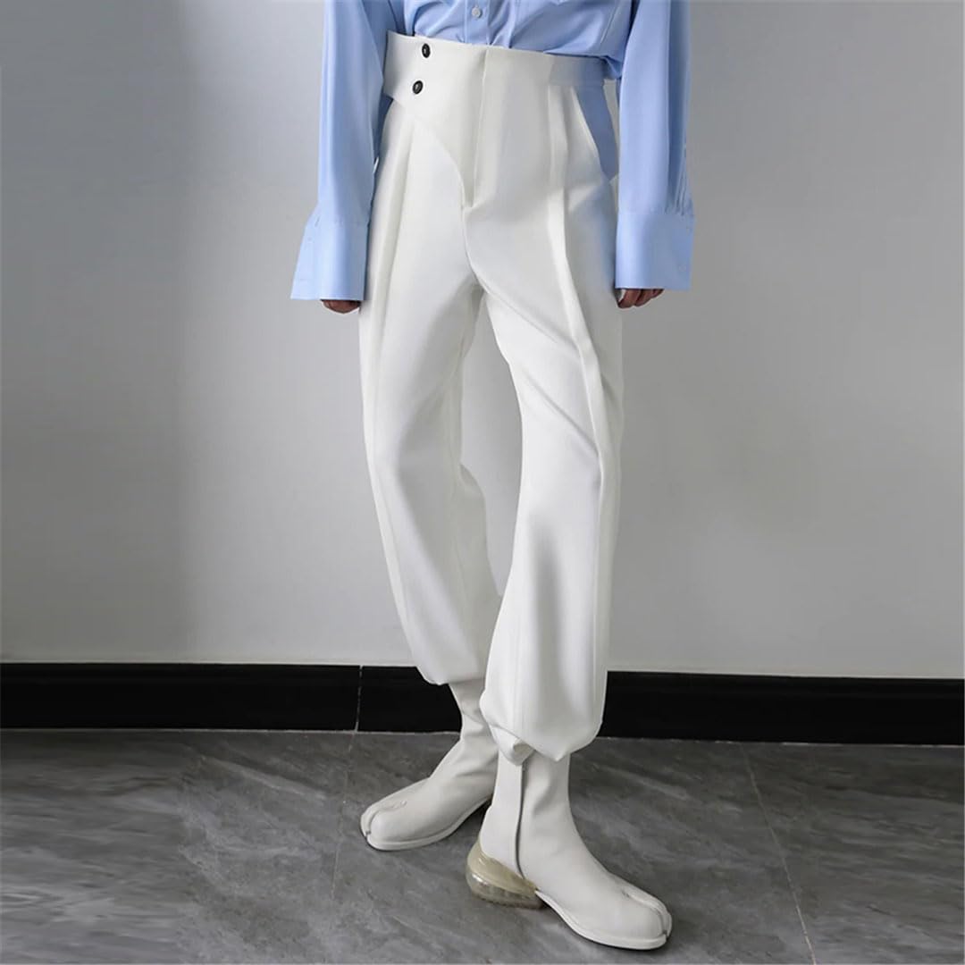 Vogrtcc Pantalones Casuales para Hombre Pantalones De Cintura Irregular De Cintura Alta