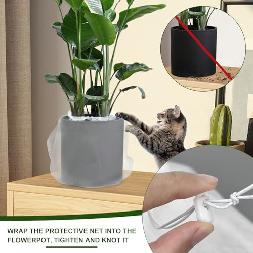 2 Stk Blumentopfgitter, 46 * 46 cm Blumentopfschutz, Pflanzenschutznetz für Obstbäume, Blumen- & Pflanzensicherungen, Schutznetz Feinmaschig mit Kordelzug, Pflanzenblumenschutz für Kinder Haustiere