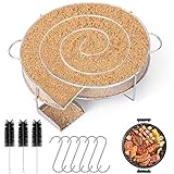 Mture Kaltrauchgenerator Räucherschnecke, Rund Rauchgenerator Kaltraucherzeuger, Rauchgenerator für Räucherofen mit Bürste und Haken, Cold Smoker für Kugelgrill Smoker und Räucherofen