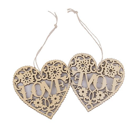 10PCS Love Heart abbellimenti artigianato in legno...