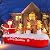 COOLWUFAN 10 FT Christmas Inflatables Outdoor Decorations Santa Claus on Sleigh, Blow Up Cute Elks Pulling Santa's Inflatable Yard Decoration with Lights for Christmas Party, Outdoor, Garden Lawn